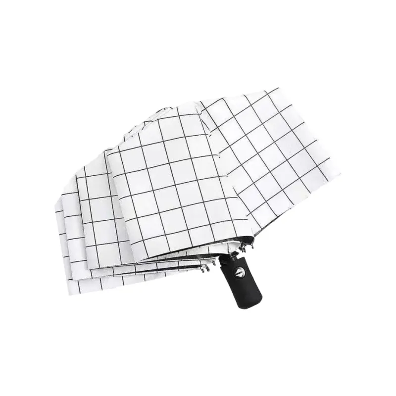 FY Black And White Plaid, Umbrella-3