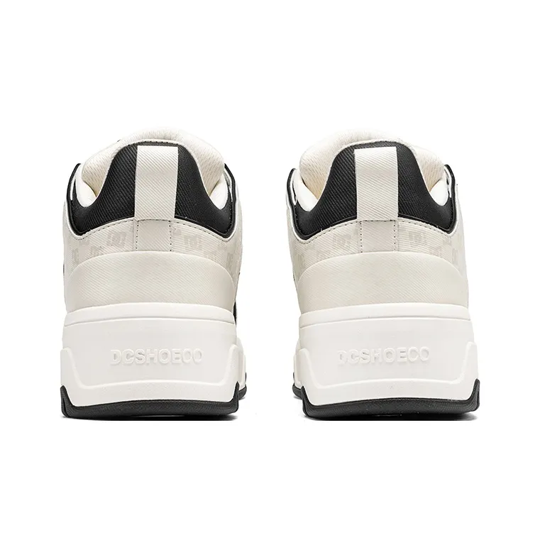 DC Shoes CAMPUS CAS Abrasion Resistant Height Increasing Low Top Brother's Skateboard Shoes Men's Monogram White Gray-3