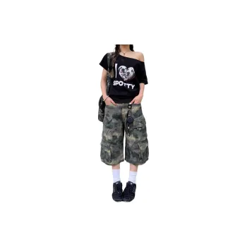CORNILOT Denim Shorts Unisex Camouflage