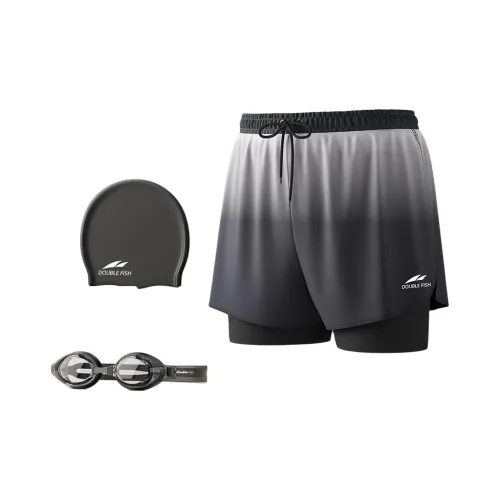 DOUBLEFISH Swimming Equipment Sets Beach Swimming Pool Men's One Size Black Gradient