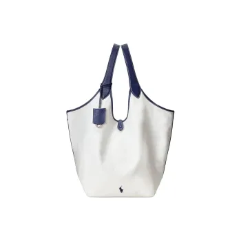 Polo Ralph Lauren Fabric Tote Bag, Shopping Bag, Handbag Tubas Women's White & Blue