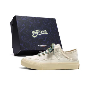 OUGLEMEN Slip Resistant And Abrasion Resistant Coverage Low Top Canvas Shoes Men's
