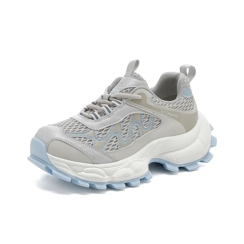 La Chapelle Height Increasing, Slip Resistant, Abrasion Resistant Low Top Chunky Sneakers Women's Blue-0