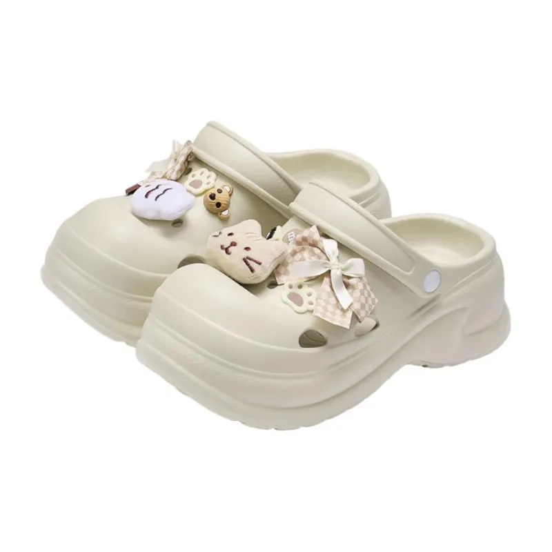 MINISO Summer High Heel Platform Women's Squashy And Bouncy Feeling Cartoon Cute Closed Toe Slippers-1
