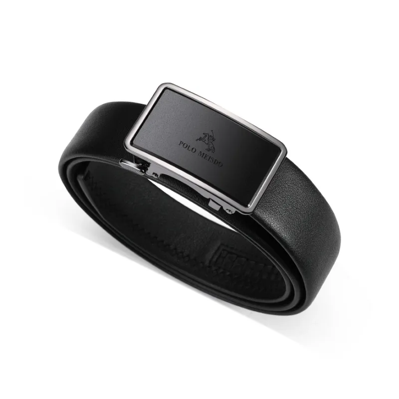 POLOMEISDO Cow Leather Matte Automatic Buckle Belt Fashion Business Casual Stylish Belt Gift Box Set Men's 3.5cm-2