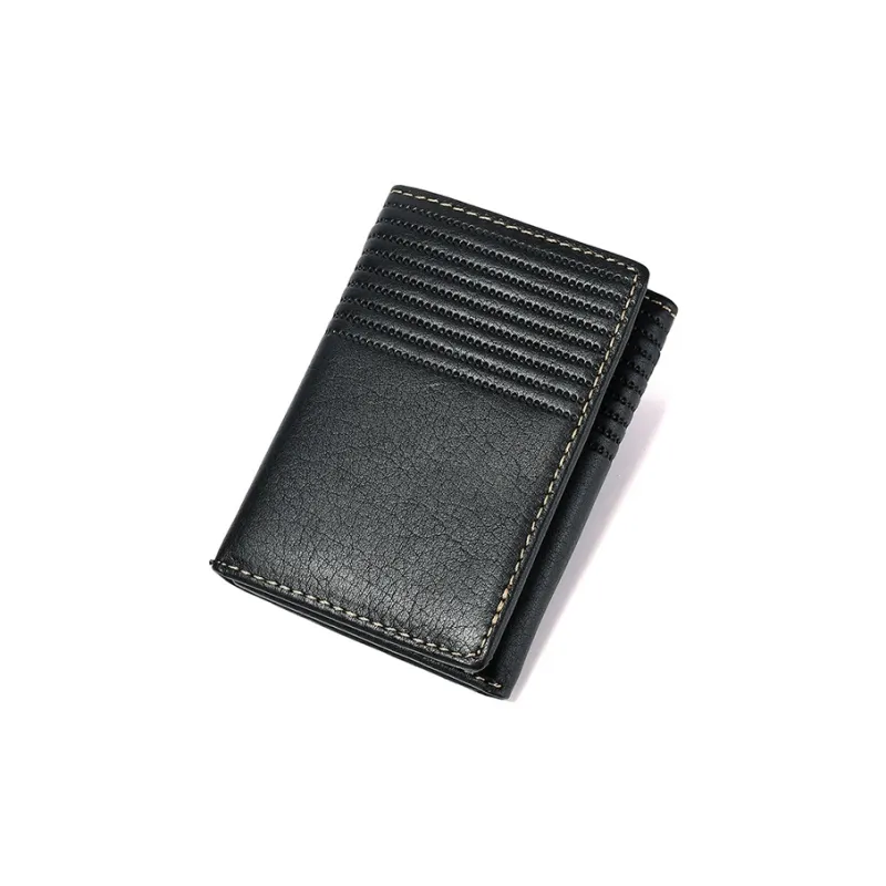 CARTELO Top Grain Cow Leather Wallet Regular Men's Black/Coffee-1