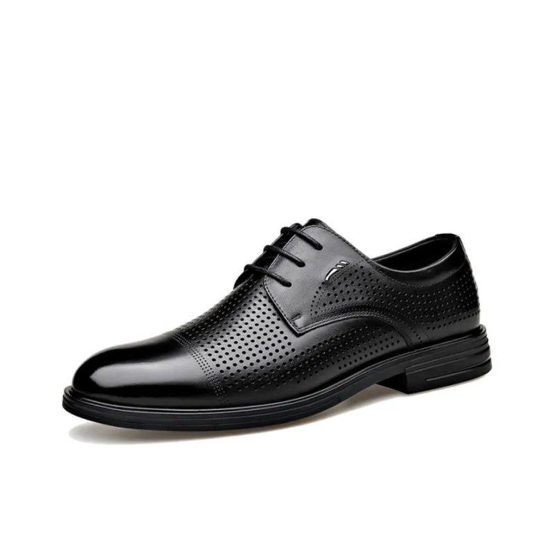 PT'SON Dress Shoes Men Low Top Black-1