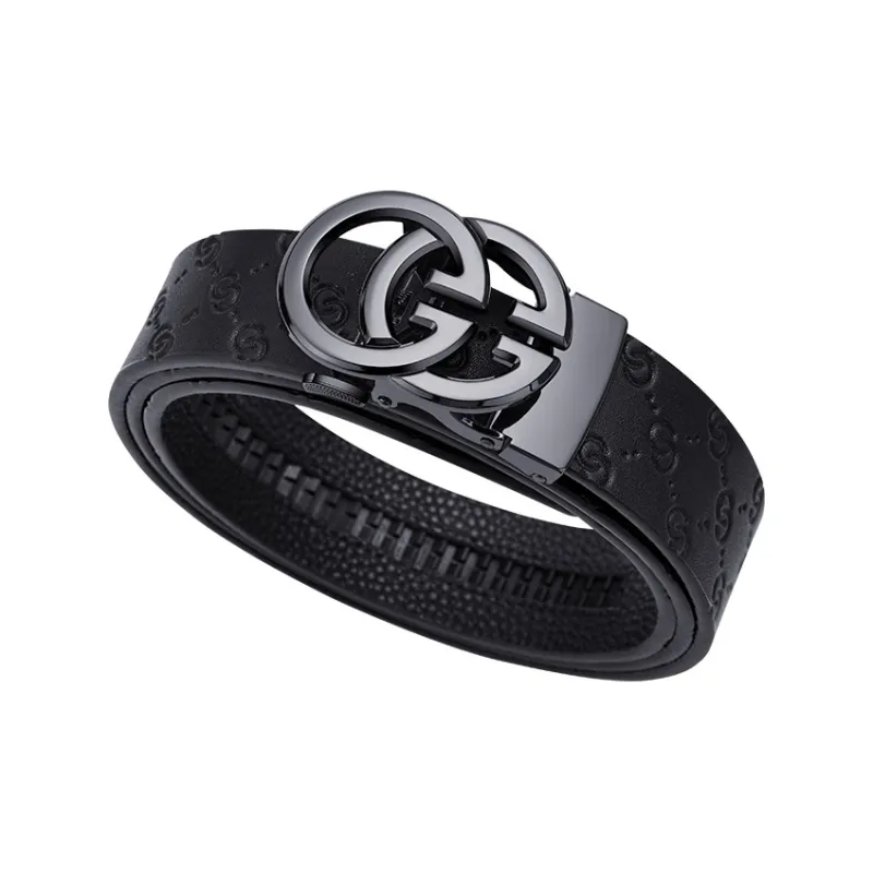 Cheekkiss Cow Leather Belts Men's Gunmetal, Gold 3.5cm-15