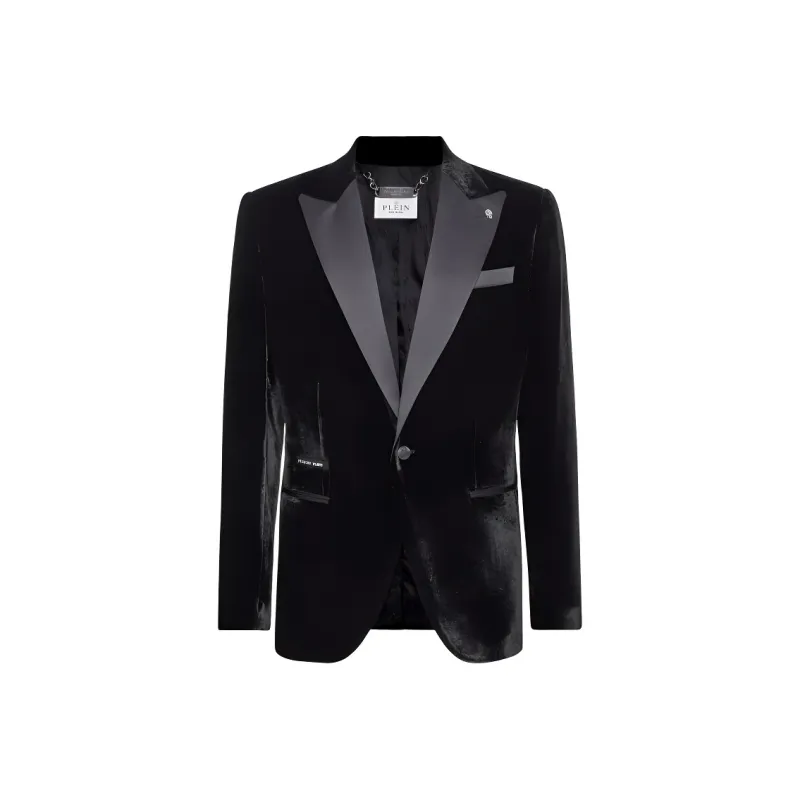 PHILIPP PLEIN Single breasted Velvet Blazer-0