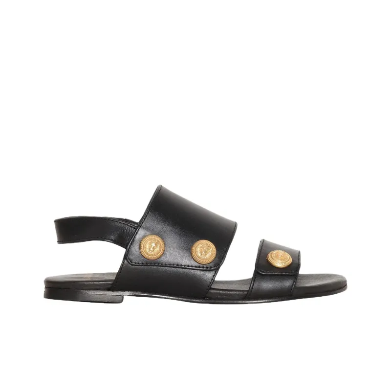 BALMAIN One Strap Sandals Women's Black-1