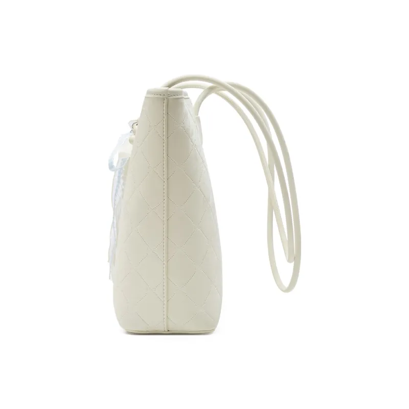 JOSINY Synthetic Leather Shoulder Bag, Tote, Tote Women's Ecru-3