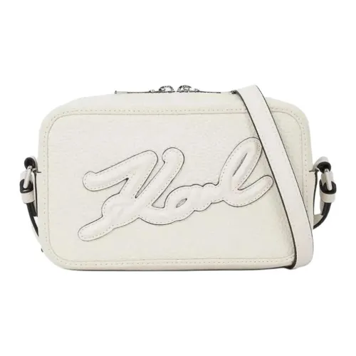 KARL LAGERFELD K/SKUARE Polyurethane Crossbody Bag, Shoulder Bag Women's Ecru