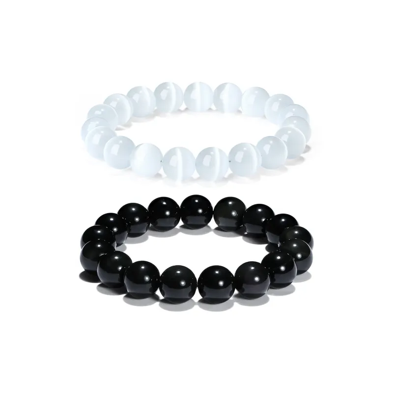 PUTUOSHANWENCHUANG Obsidian Bracelets Unisex-4
