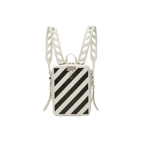OFF-WHITE Leather Backpack Women's Black & White