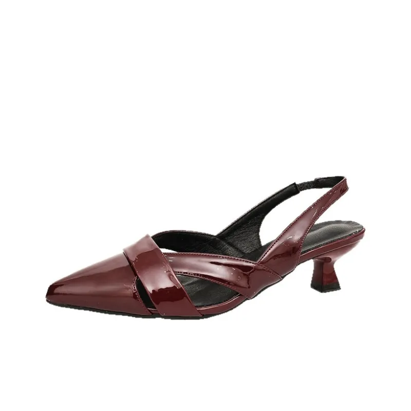 TADSW Slim Heel High Heels Women's Burgundy-0