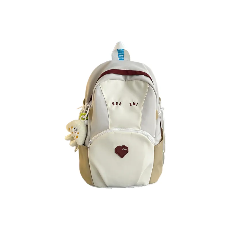 Wolfhorse Nylon Backpack Unisex Pink/Blue/Khaki-18