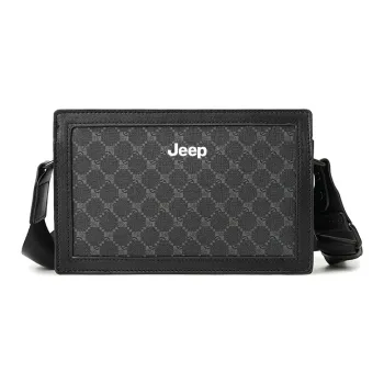 Jeep Polyester Crossbody Bag, Shoulder Bag Men's Pattern Black/Black Plaid
