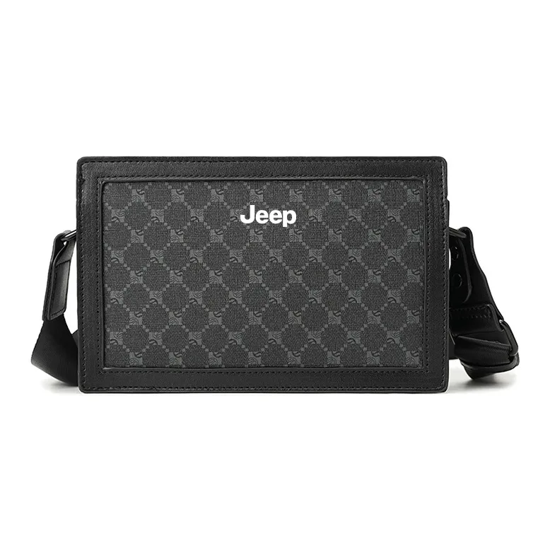 Jeep Polyester Crossbody Bag, Shoulder Bag Men's Pattern Black/Black Plaid-0