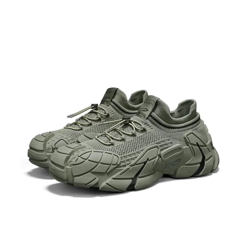 DEERWAY Cushioning, Slip Resistant, Lightweight Low Top Casual Shoes Men's Army Green-5