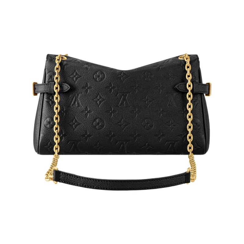 LOUIS VUITTON Cow Leather Crossbody Bag, Shoulder Bag Women's Black-6