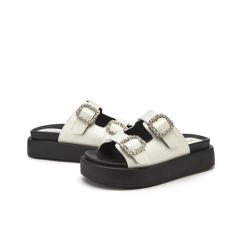 JOSINY PVC Polyvinyl Chloride Slide Slippers Women's-3