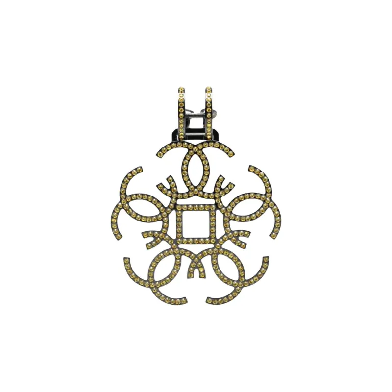 CHANEL 2017 Brass Cc Crystal Single Clip On Earring Costume Earrings-0
