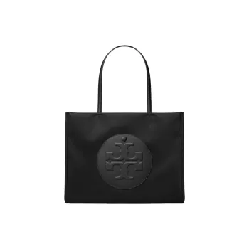 TORY BURCH Ella Recycled Nylon Tote Bag, Shopping Bag, Shoulder Bag Trumpets Women's Black