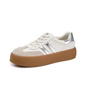 DAPHNE Low Top Skateboard Shoes Women's Silver