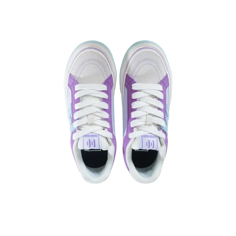 Ollieskate Wear resistant And Lightweight Low Top Skateboard Shoes Unisex Blue Purple-3