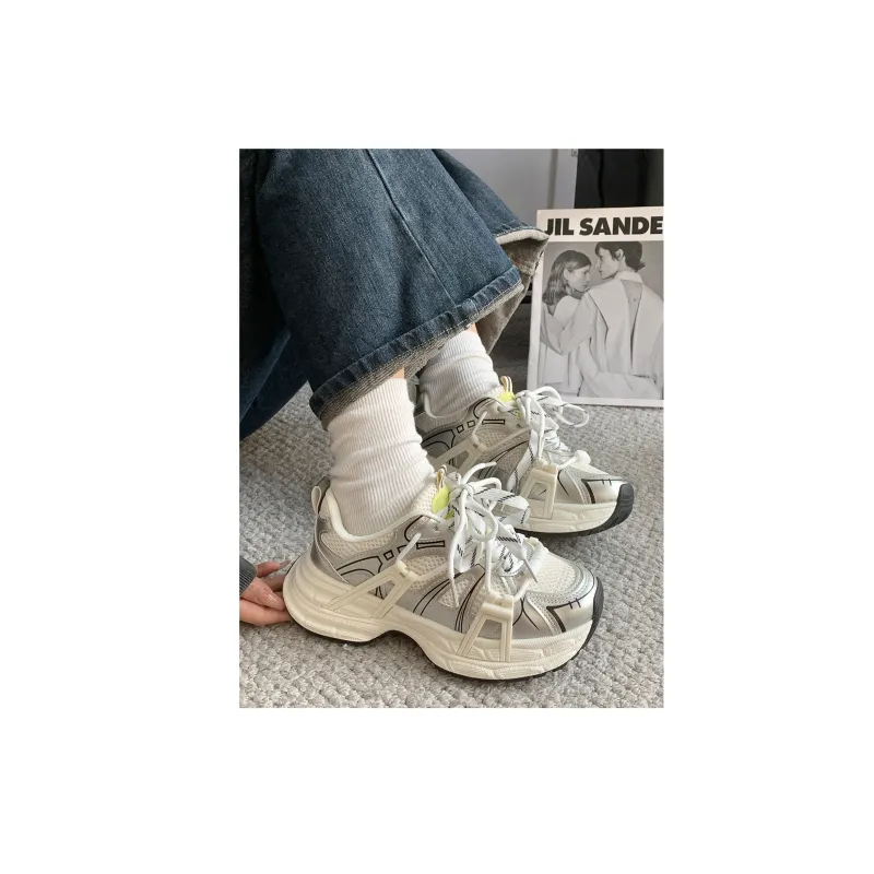 VICTORIA&VERA Slip Resistant, Abrasion Resistant, Breathable, Lightweight Low Top Chunky Sneakers Women's-14