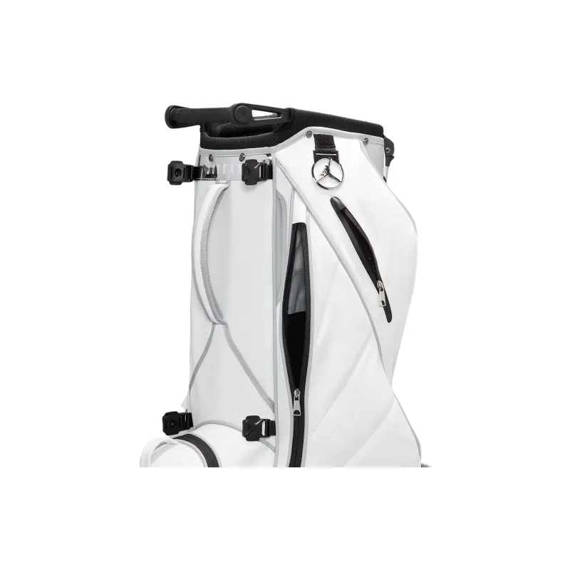 Jordan Fade Away Synthetic Leather Golf Bag For Travel Storage Bag Men's White & Wolf Gray & Metal Silver-5