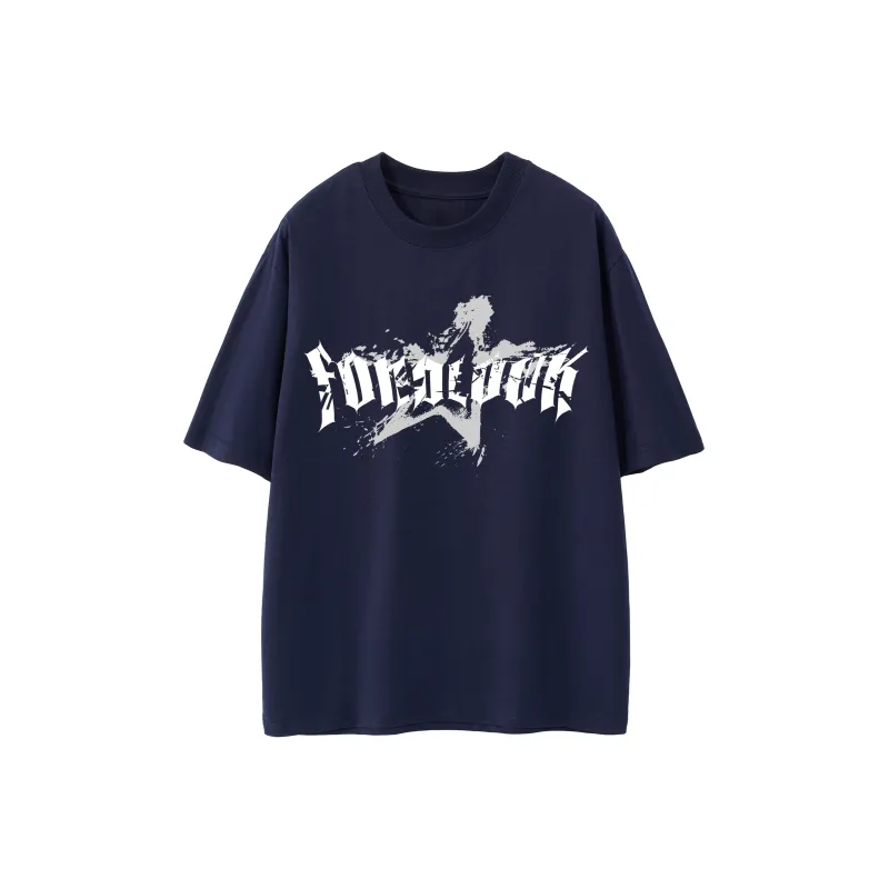 FONDLOOK T-Shirts Unisex Navy Blue-0