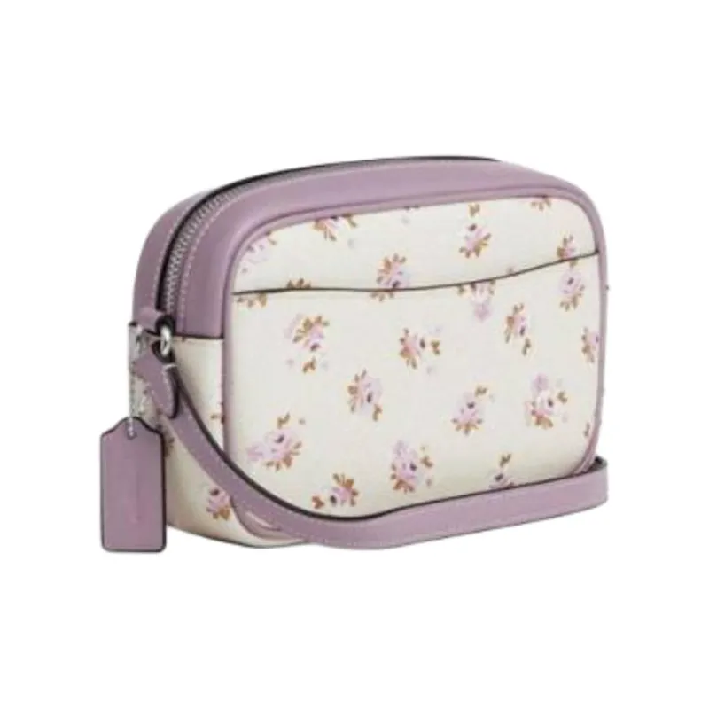COACH Jamie Printed Coated Canvas Camera Bag, Crossbody Bag, Shoulder Bag Trumpets Women's Beige & Purple-1
