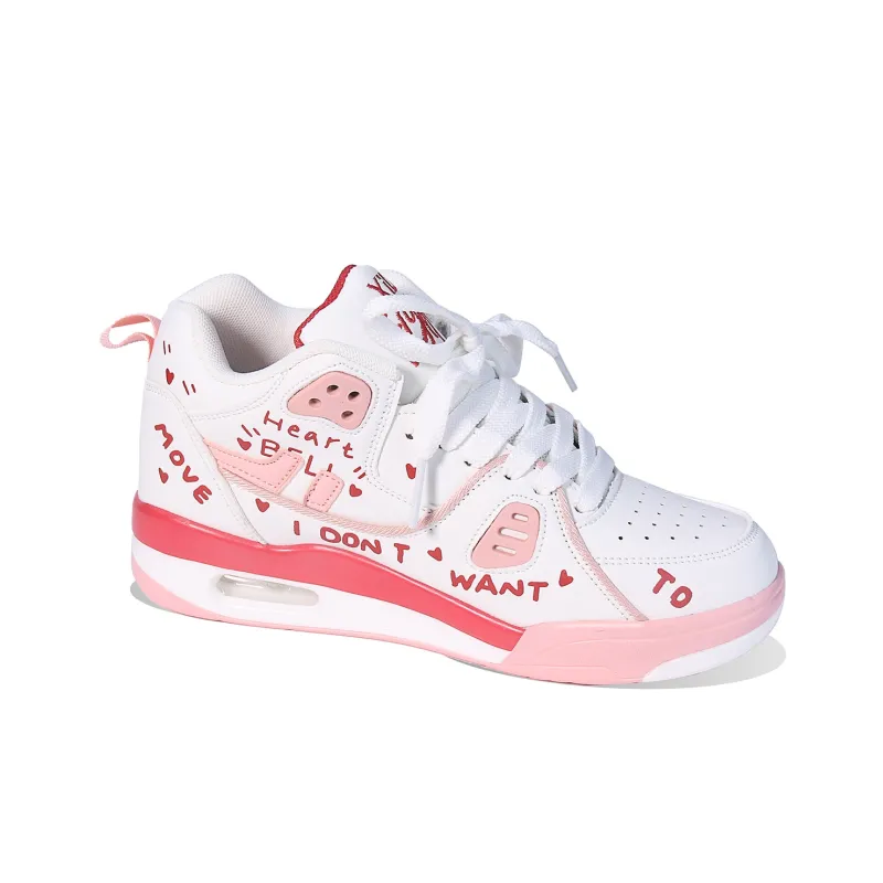 BPLB Mid Top Vintage Basketball Shoes Women's Pink-1