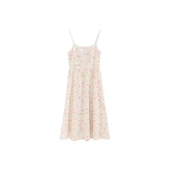 ABCMININ Slip Dresses Women's Apricot Floral-1