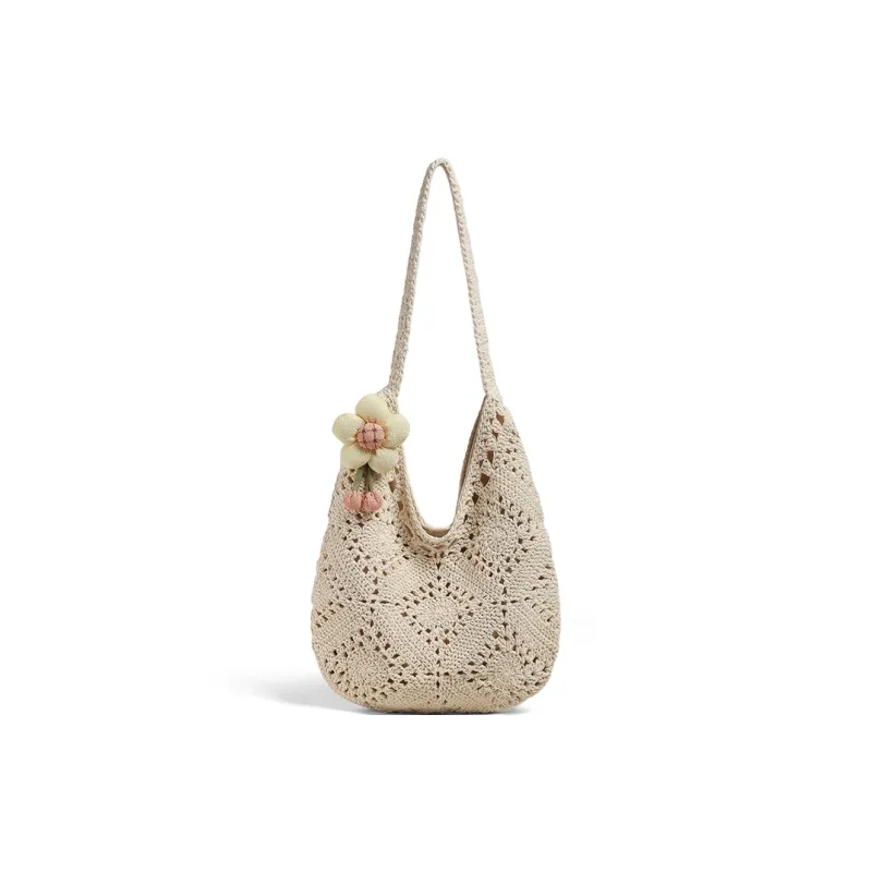 VINEY Fabric Shoulder Bag Regular Women's Ecru-1