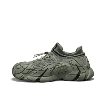 DEERWAY Cushioning, Slip Resistant, Lightweight Low Top Casual Shoes Men's Army Green