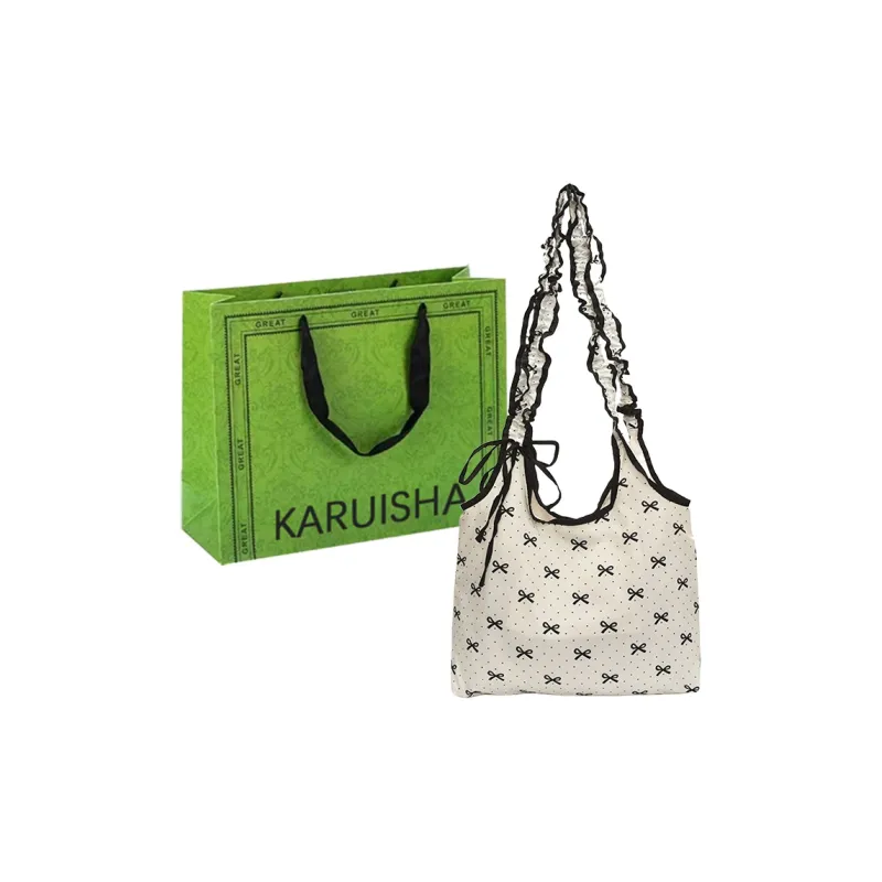 KARUISHA Nylon Fabric Shoulder Bag Women's White-0