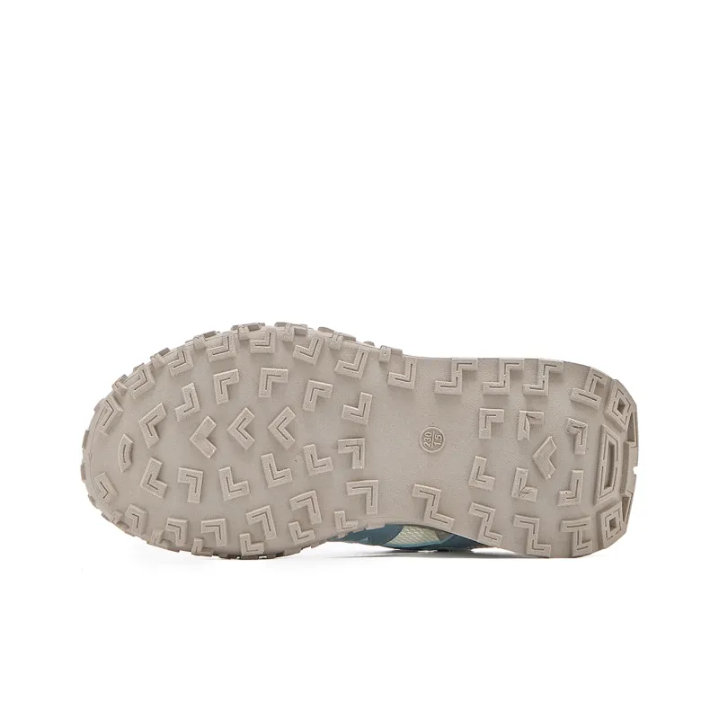 La Chapelle Anti Slip Wear Resistant Low Top Chunky Sneakers Women's Beige Blue-6