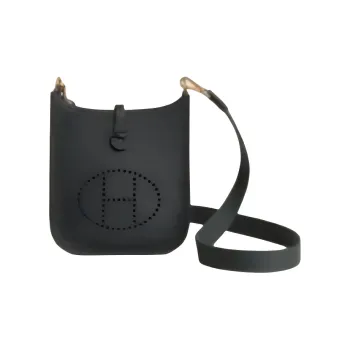 HERMES Evelyne Clemence Leather Shoulder Bag Crossbody Bag Women's Dark Green