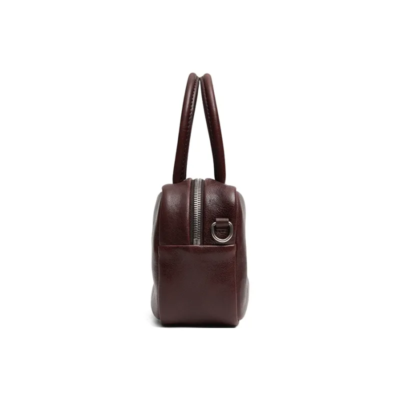 COCOEVA Cow Leather Handbag Regular Women's Black/Coffee-8