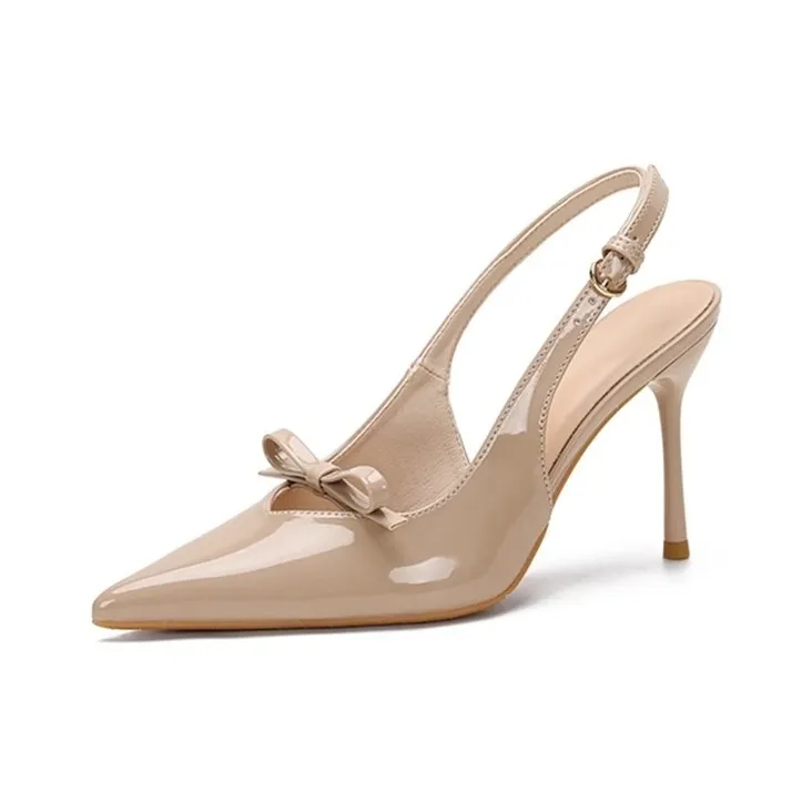 AJPAP Slim Heel High Heels Women's Nude-0