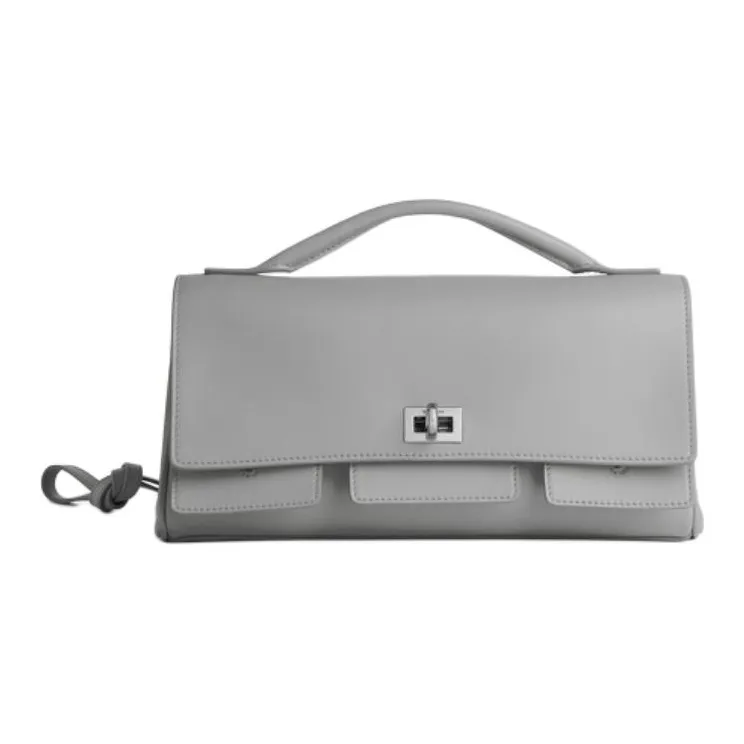 Balenciaga Bel Air Cow Leather One Shoulder Handbag Trumpets Women's Cloud Gray-0
