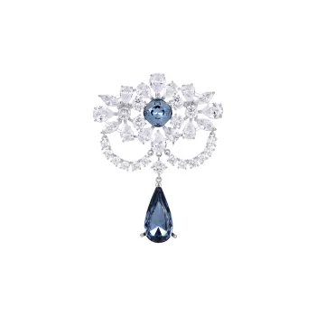 VIOLET Synthetic Cubic Zirconia Brooches Women's