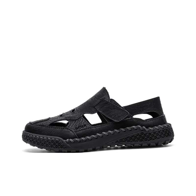 AIPSEN Slip Resistant River Trekking Shoes Men's Black-0