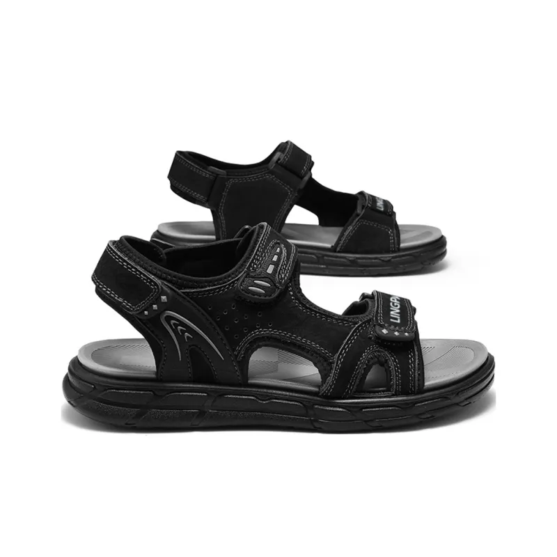 LINGPAO Beach Sandals Men Black/Brown-2