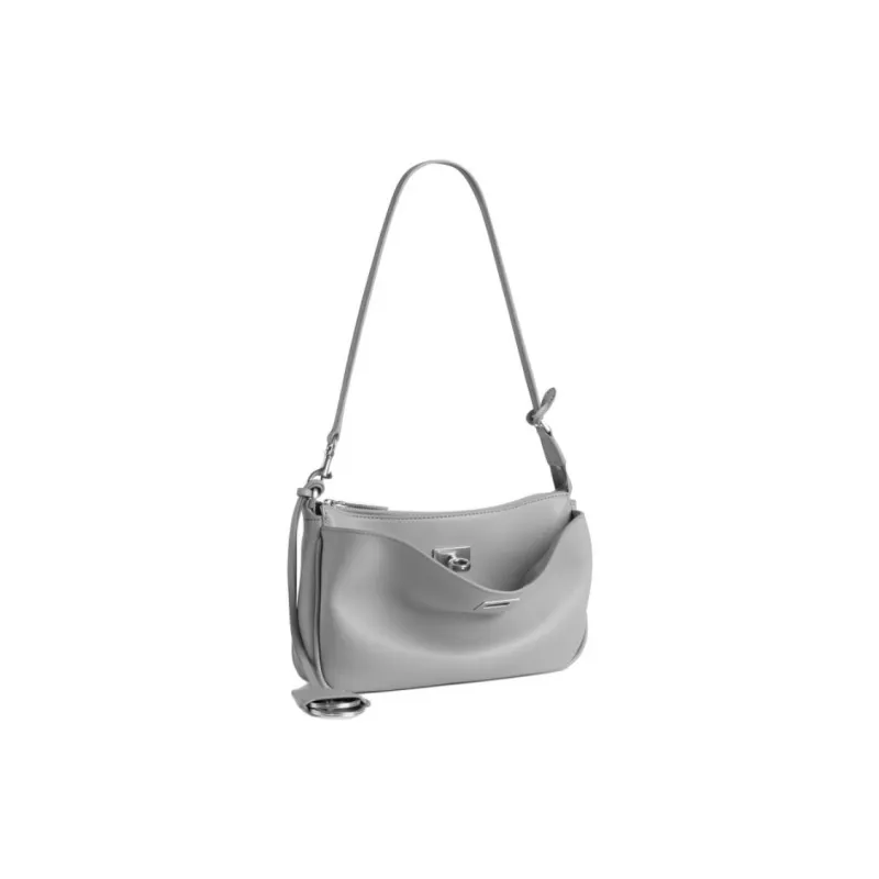 Balenciaga Rodeo Cow Leather Shoulder Bag Women's Cloud Gray-1