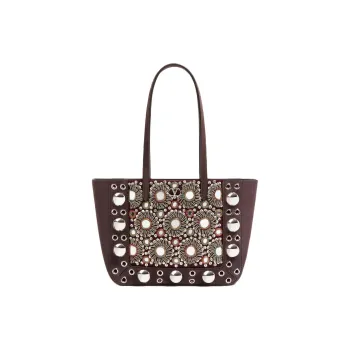 Valentino GARAVANI Suede Tote Bag, Shopping Bag, Handbag, Shoulder Bag Mini Women's Dark Brown