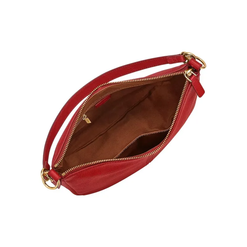 FOSSIL Leather Crossbody Handbag Regular Women's Red-2