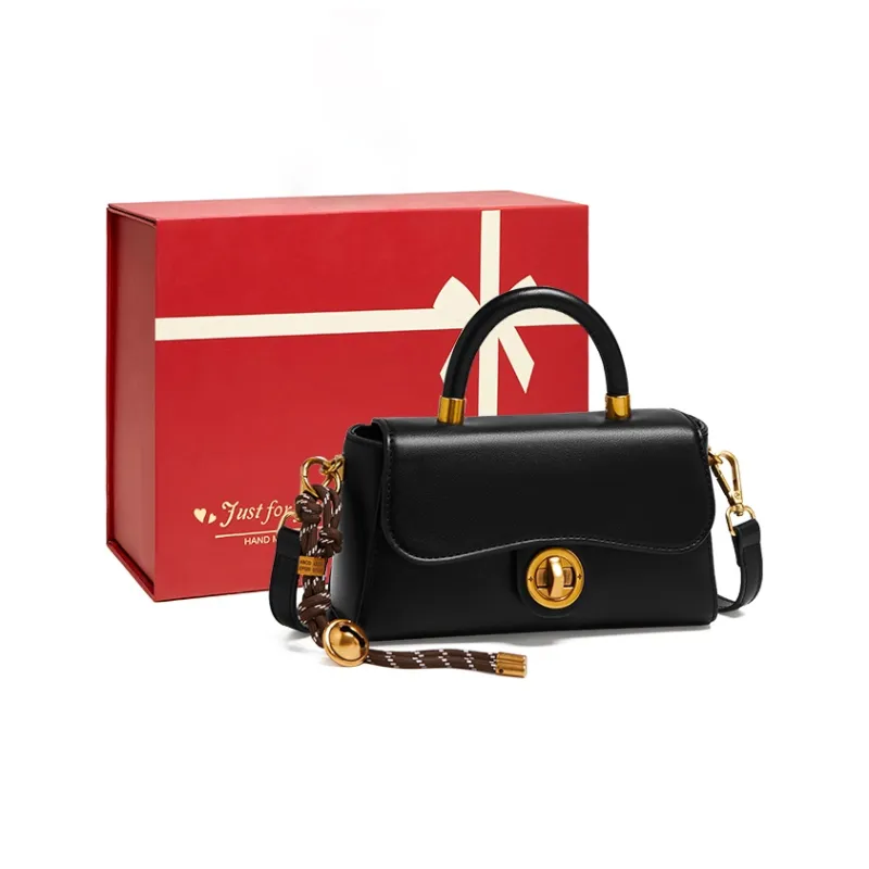 Narandu Cow Leather Shoulder Bag, Crossbody Bag, Handbag Trumpets Women's Ecru Apricot/Midnight Black-15